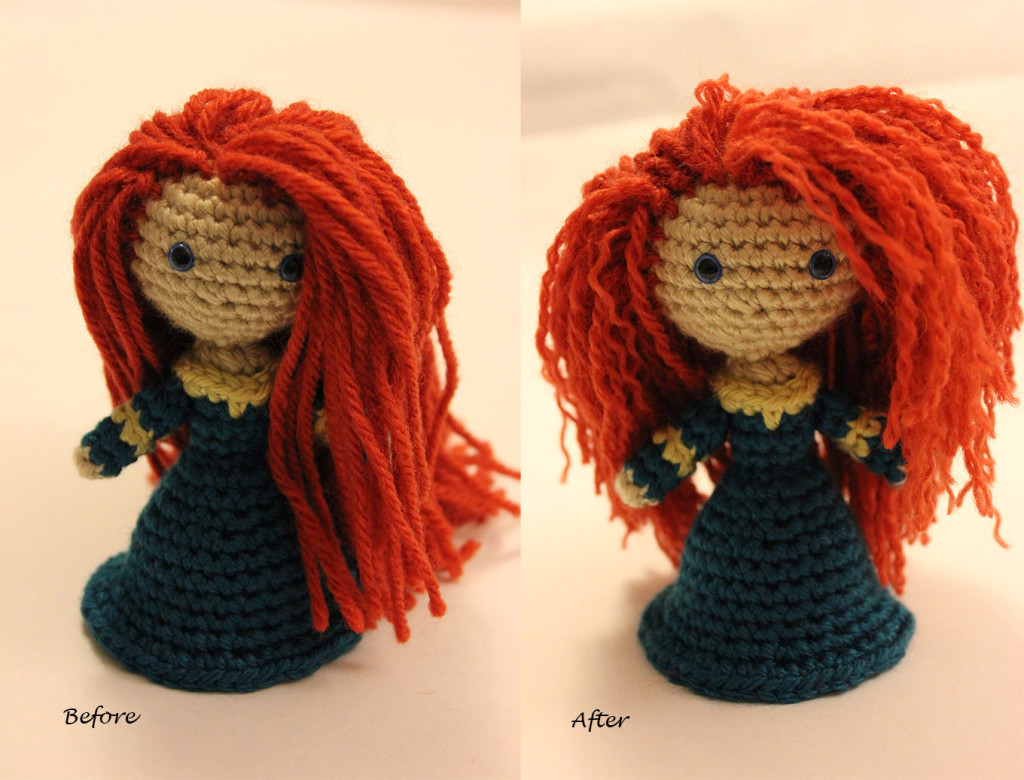 Merida's Hair Before and After