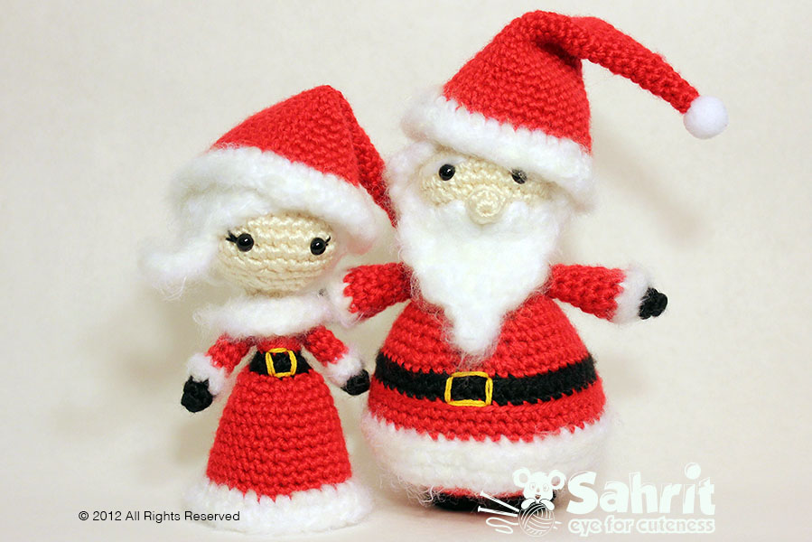 Santa and Mrs. Santa Claus Amigurumi Pattern By Sahrit