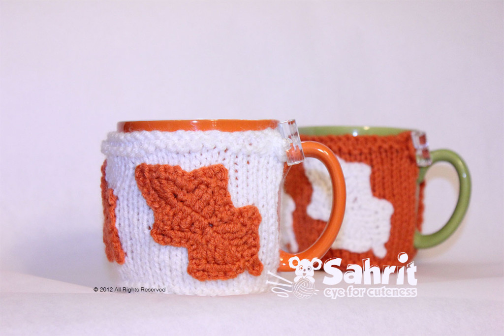 Fall Mug Cozy Cover Warmer With Leaves Pattern By Sahrit