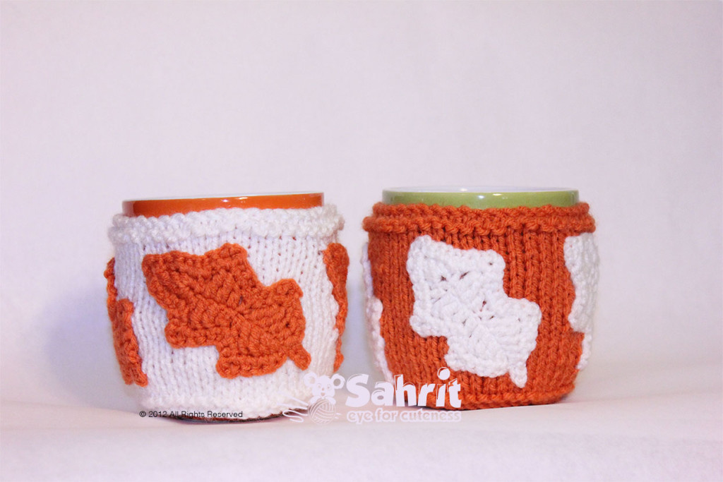 Fall Mug Warmer With Leaves Pattern By Sahrit