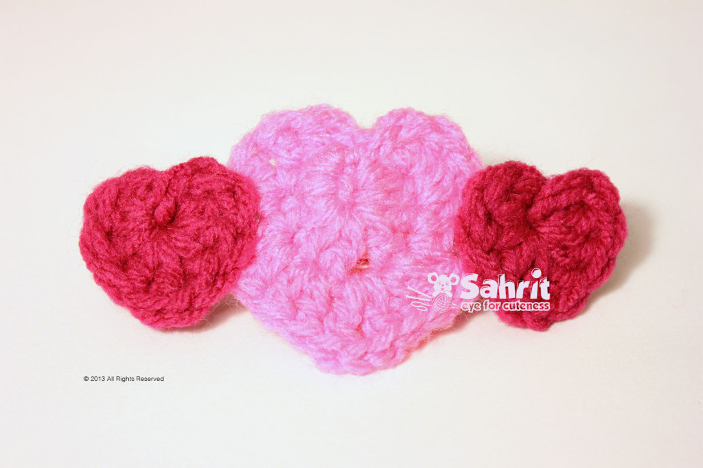 Hearts Brooch Free Pattern by Sahrit