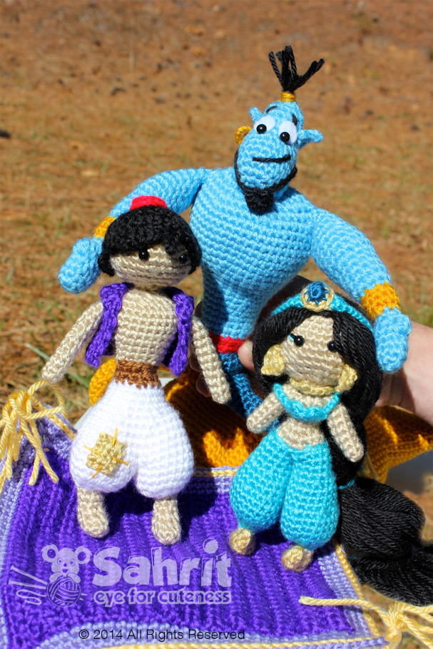 Genie Aladdin and Jasmine Amigurumi Pattern by Sahrit